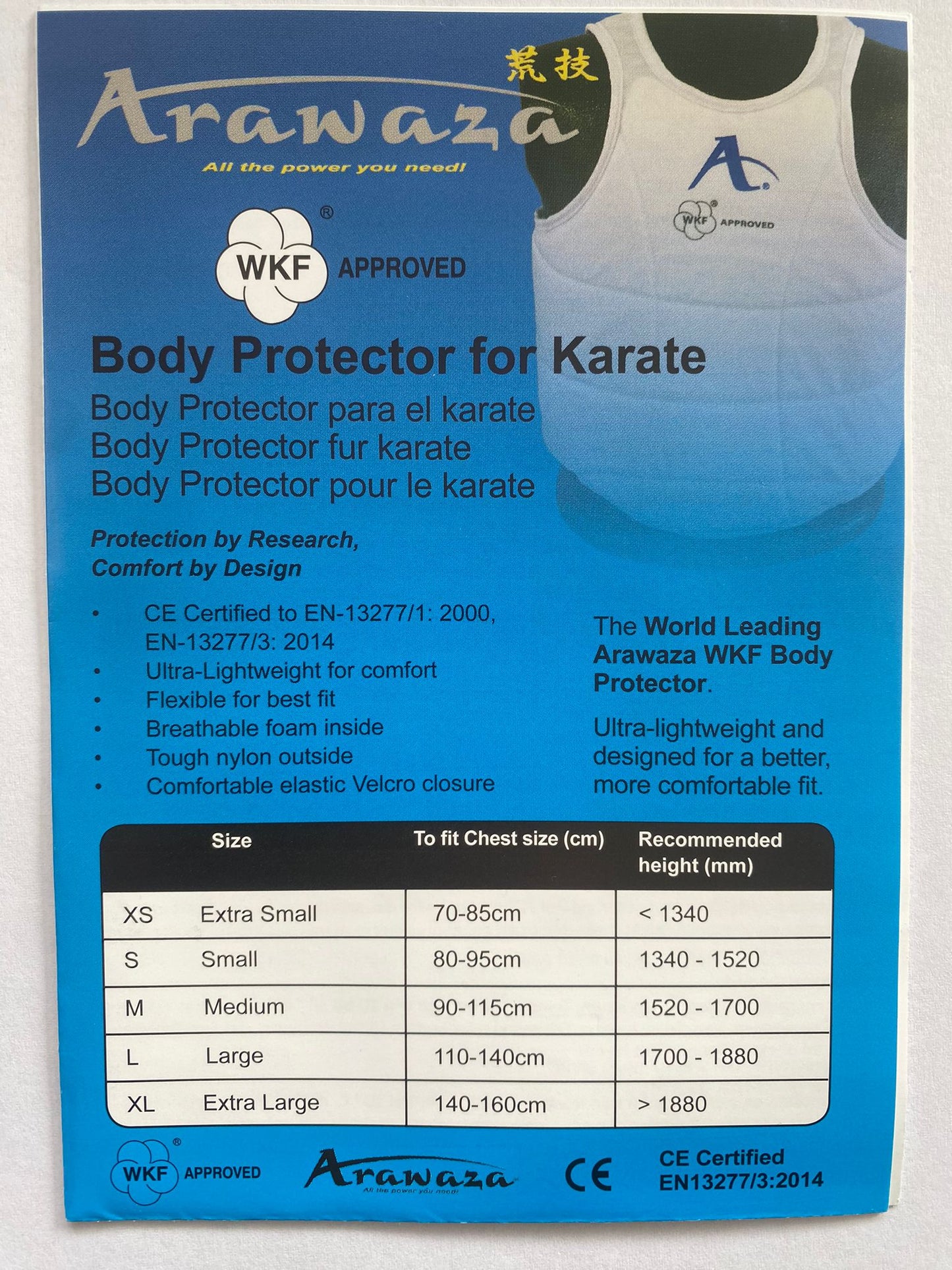 Vestă protecție Arawaza WKF app