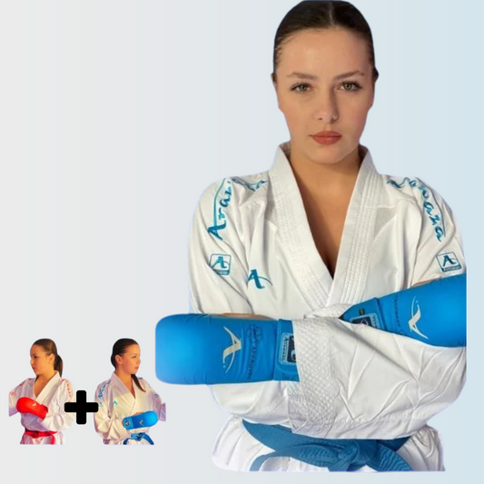 ARAWAZA COMBO KIT KUMITE DELUXE EVO (2bluze+1pantalon) WKF app